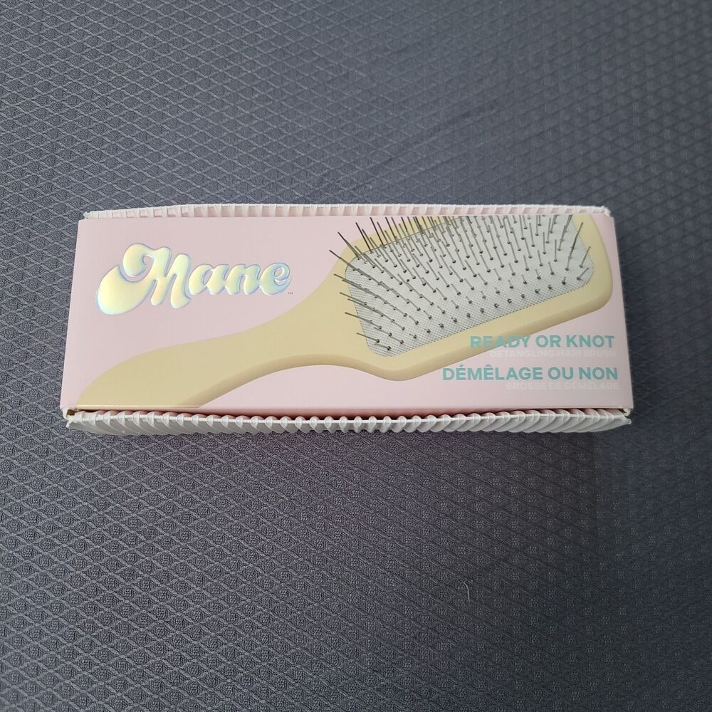 MANE Ready or Knot Detangling Curly Hair Brush Anti-Static Metal Bristle Brush